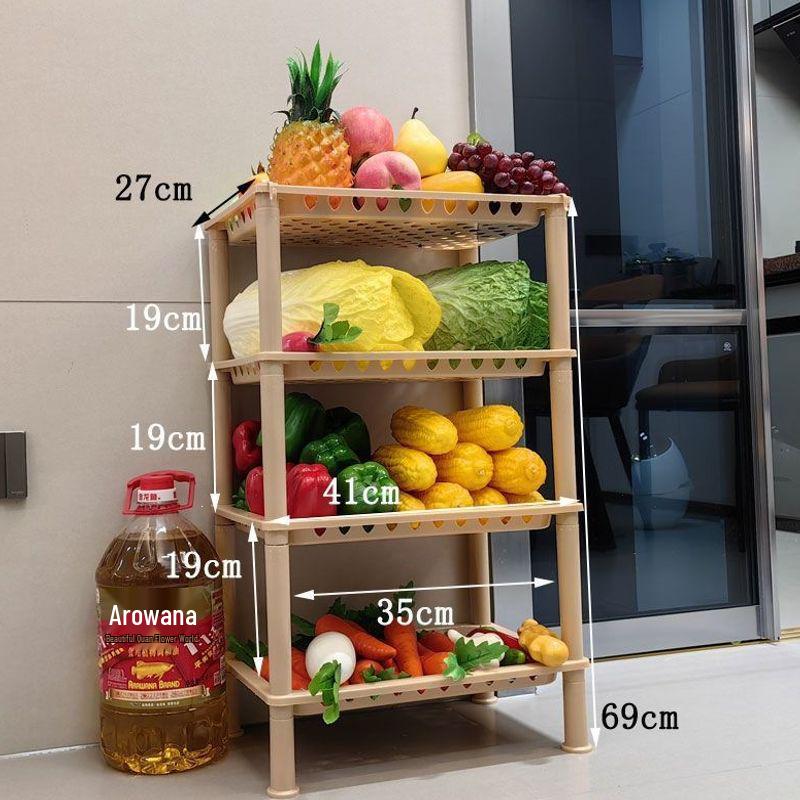 Multi-Layer Floor-Standing Kitchen Storage Rack for Fruits and Vegetables