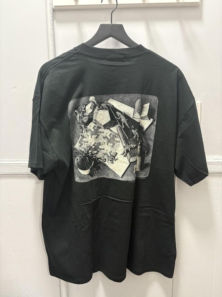 MC Escher Shirt Mens Extra Large Black Reptiles Graphic Tee Licensed Art MCE Unisex T-Shirt XXL