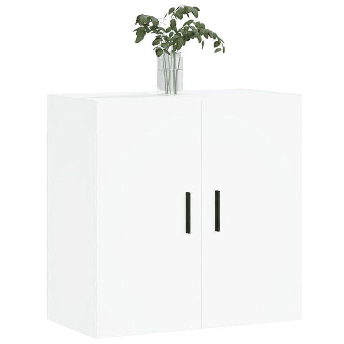 VidaXL Armoire Murale, Placard Suspendu avec Rangement, Meuble Flottant de Salon Salle de Séjour Intérieur, Moderne, Blanc 829980