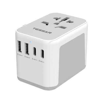 Konvertierungsstecker Weltweit Kompatibel Auslandssteckdose TESSAN Reisekonverter mit 2 und 2 Anschlüssen Typ Ausländischer Stromkonverter Multi-Konvertierungsstecker