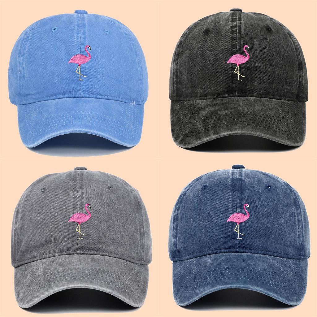 Fire Flamingo Embroidered Baseball Cap With Sun Protection For Outdoor Casual Wear