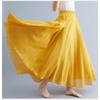 Long A-line Skirt In Cotton and Linen with Elastic Waist In Pure Color for Summer and Autumn