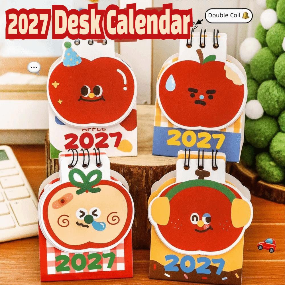 Mini Standing Calendar Appl Shape Desktop Calendar New 2027 Desk Calendar School Supplies