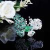 Natural Chalcedony Jewelry Set Butterfly Necklace Open Ring Green Earrings Women Elegant Design