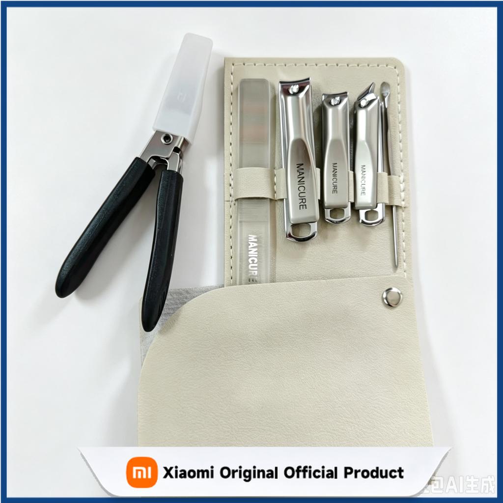 Xiaomi 6Pcs Manicure Set Stainless Steel Nail Clipper Kit Nail File Cuticle Nipper Ear Pick Pedicure Tools For Men Women Nail Care