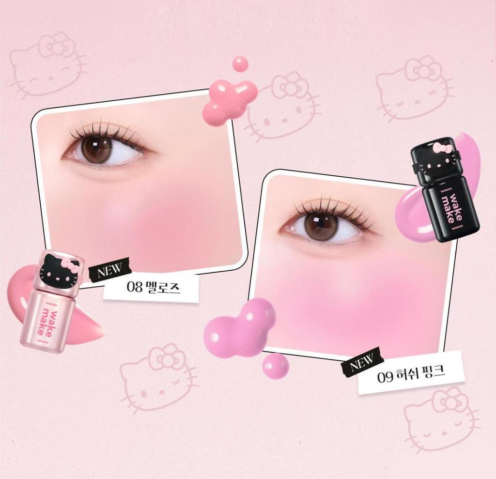 [Hello Kitty Black Edition] WAKEMAKE Shaking Blur Cheek 08 Melrose
