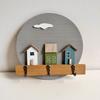 Multi Hook Wooden Wall Hook Nordic Style Entrance Key Rack  Entrance Hall