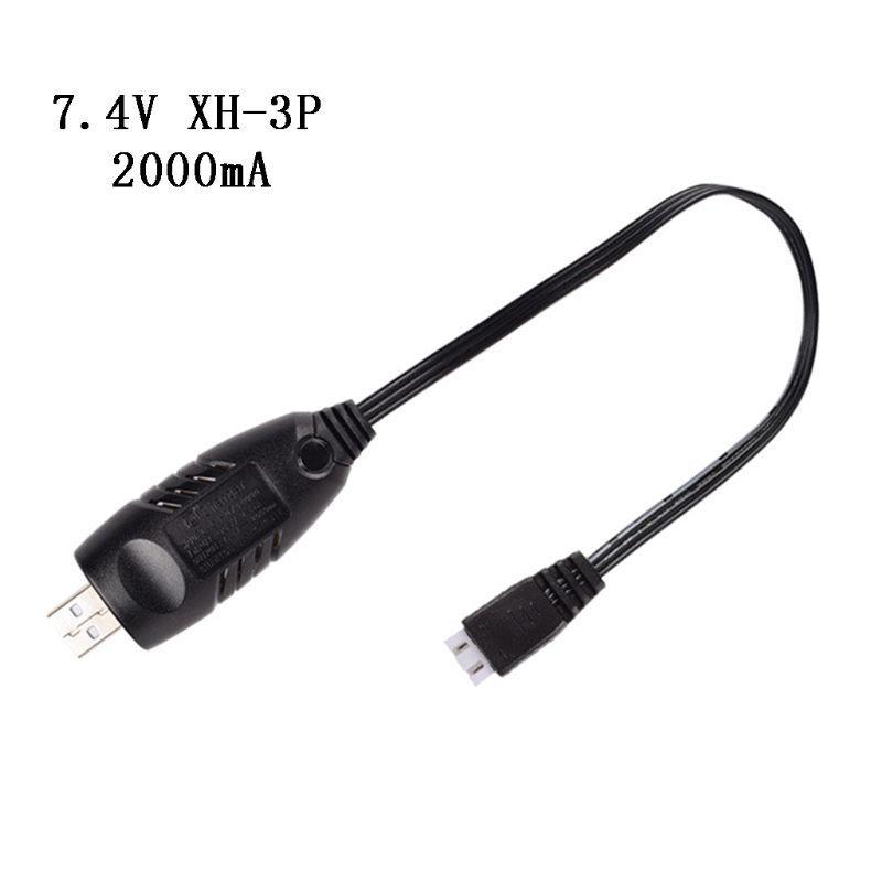 7.4v Charger 2000mA /1000mA/500mA XH-3P 2S Lipo Li-ion Batteries Electric RC Toys Car Drone 7.4V Universal USB Charging Cable