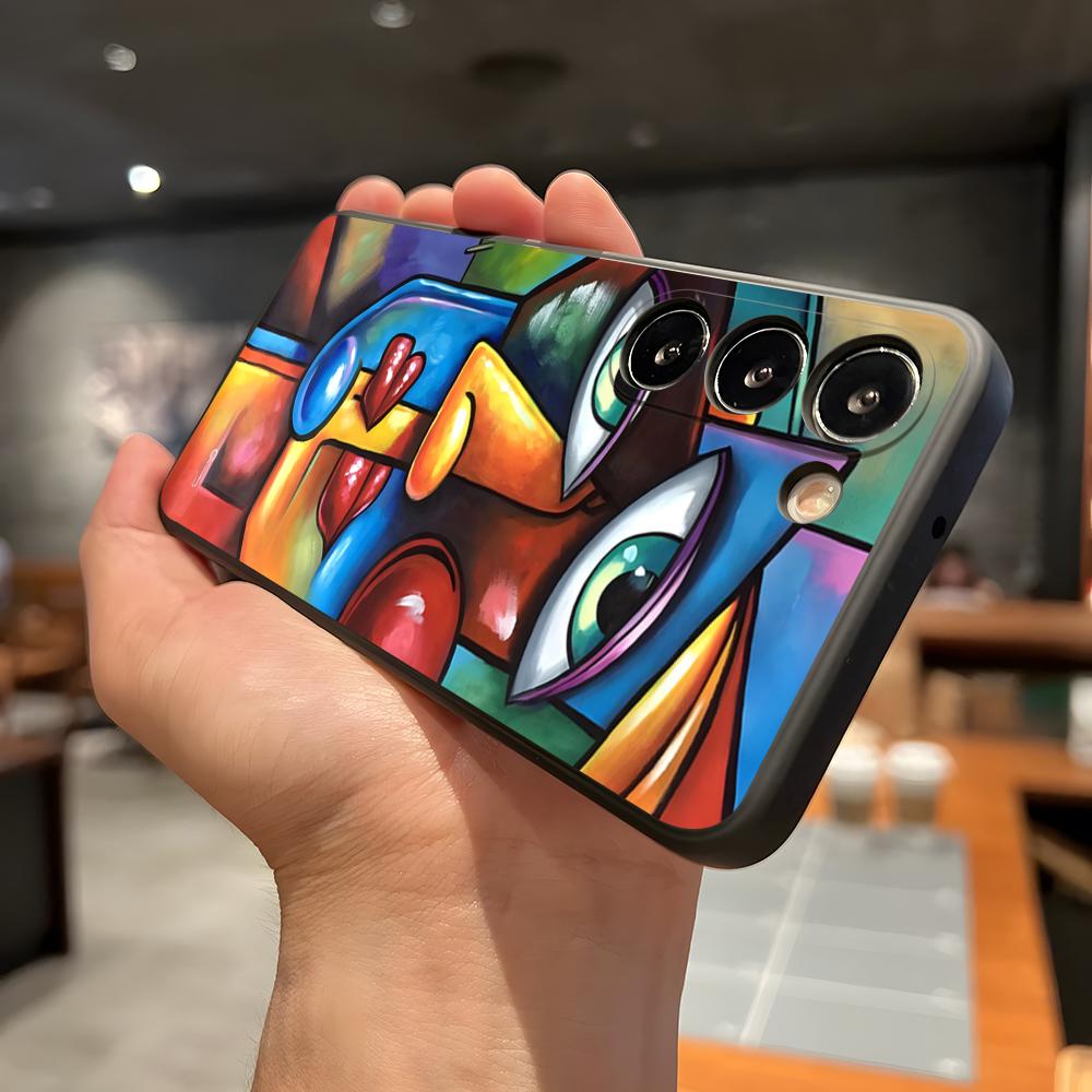 Picasso Abstract Art Phone Case For Samsung A56 A36 A26 A16 A15 A25 A35 A55 A14 A34 A24 A54 Black Soft Shell