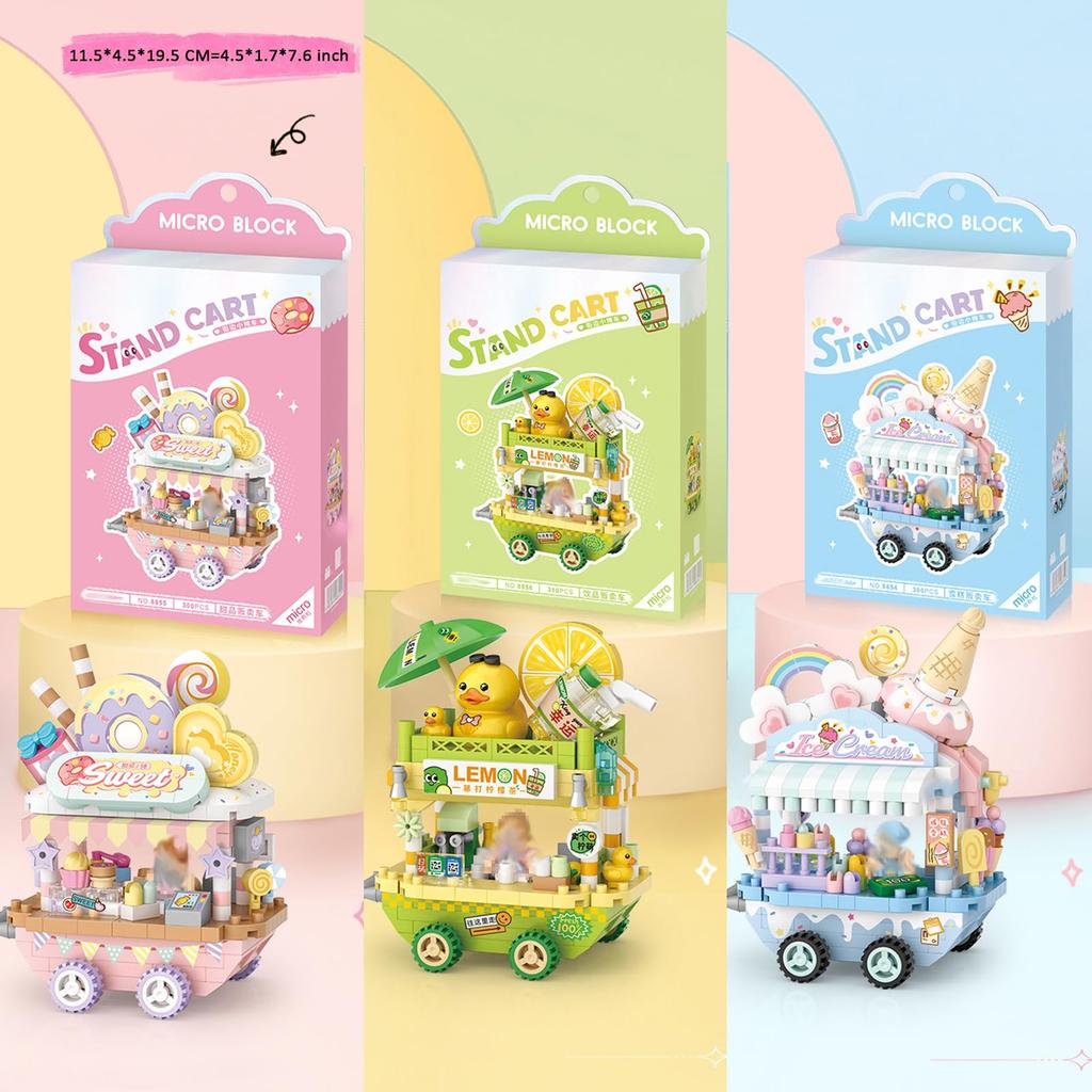 MEIEST Σετ Δομικών Τουβλών Τροχήλατου Φαγητού 3 Τεμαχίων, Παιχνίδι Δομικών Τουβλών Κόκκων Συλλογής Cityscape, Διακόσμηση Σπιτιού