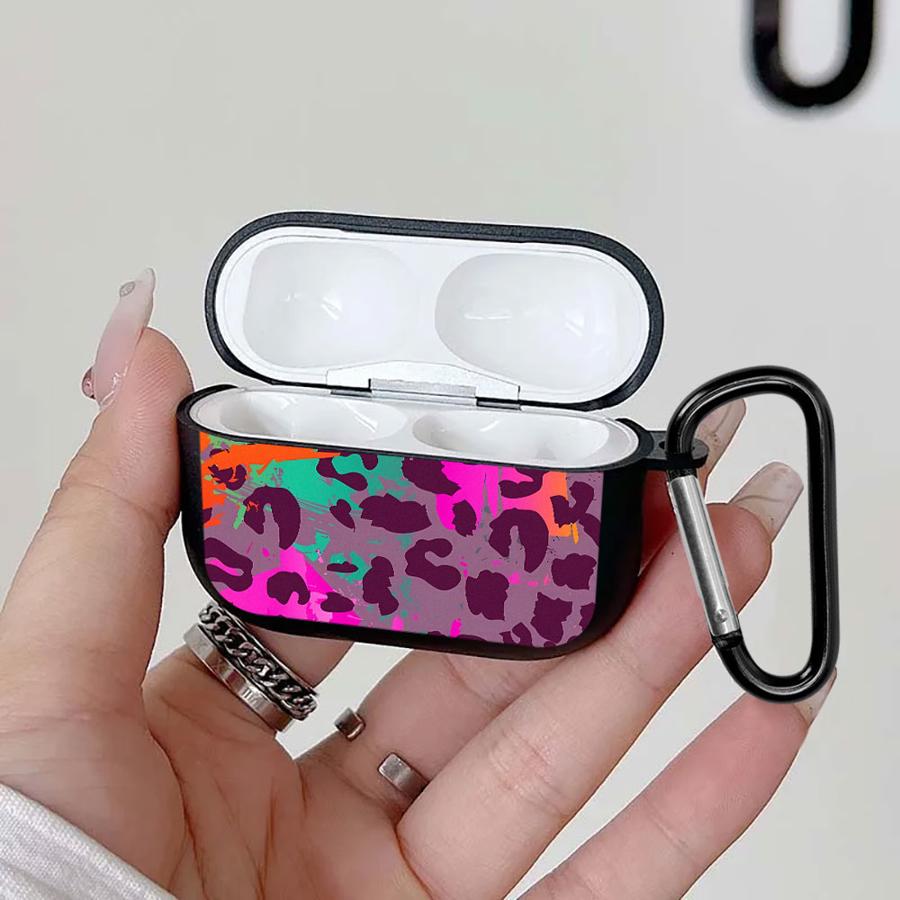 Purple Leopard Print Earphone Cases Cover Case For Airpods 2 1 Pro2 Pro3 3 4 Pro