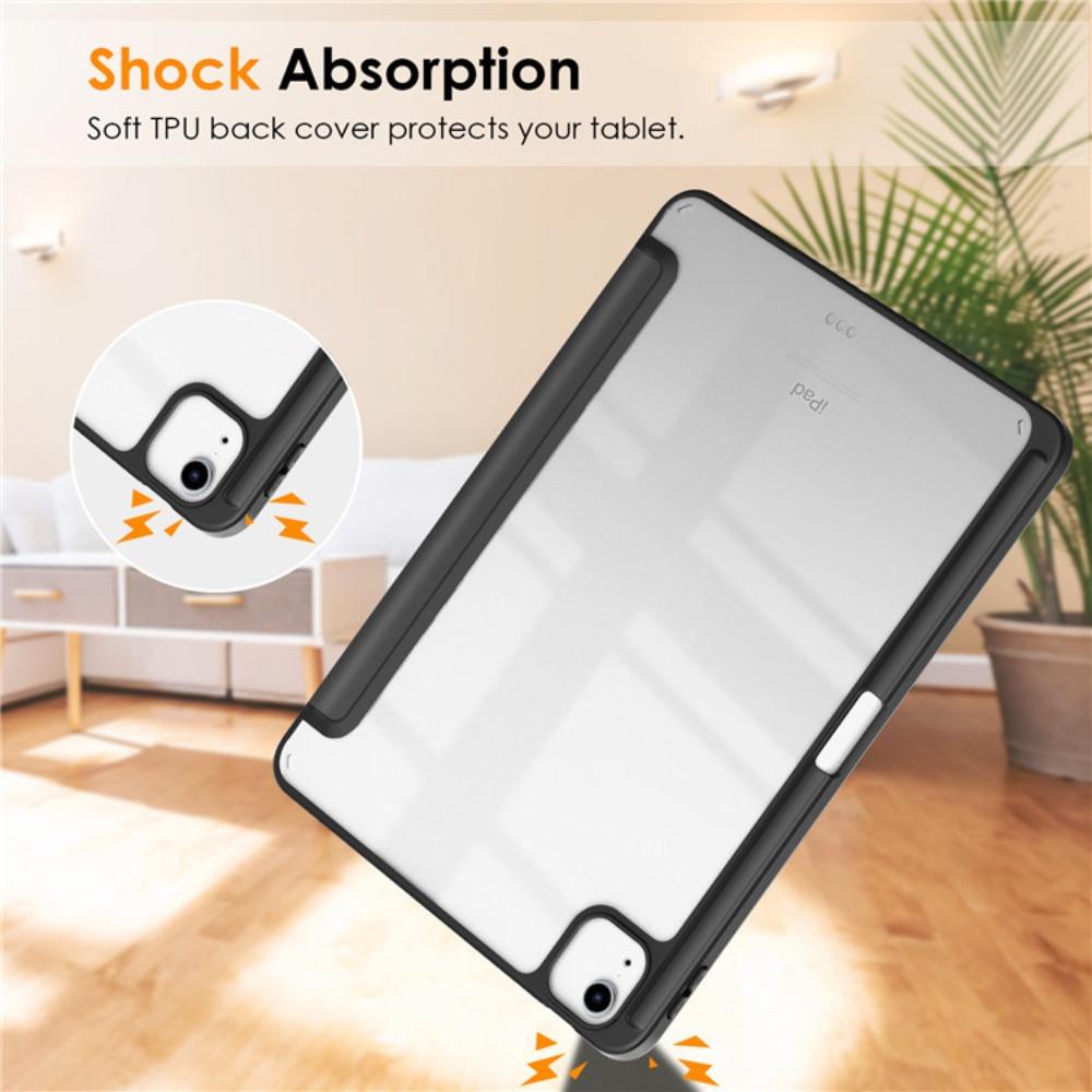 For iPad Air 5 Protective Cover Acrylic Clear Pencil Slot Hard Base Soft Edge for iPad 10.9 2021 Air 4 Case
