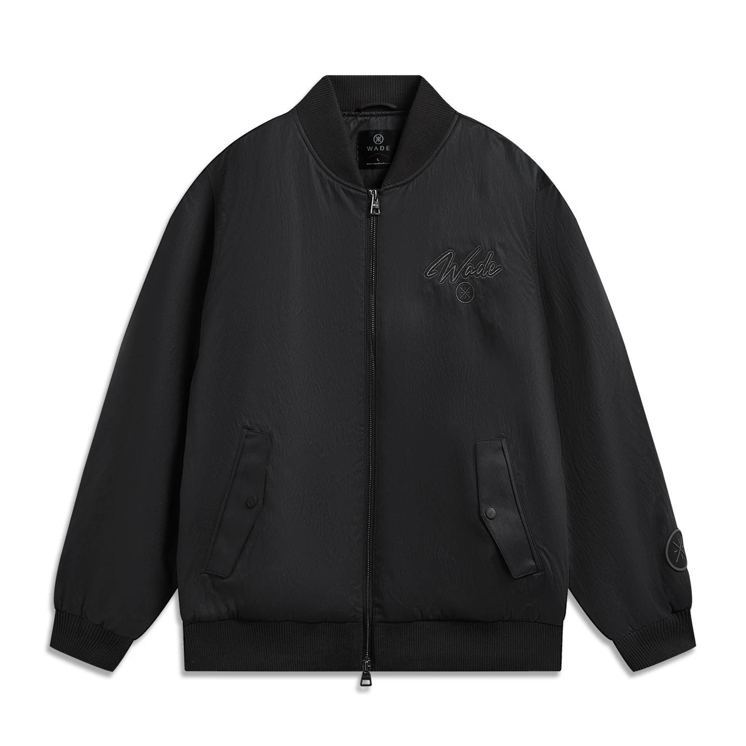 Мужская куртка Li Ning серии Wade, однотонная, на молнии, мягкая, универсальная, свободная, хлопковая, AJMW001-1