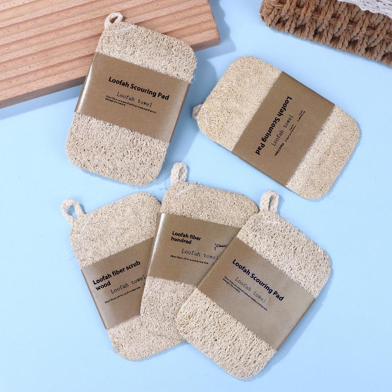 1/5/10Pcs Natural Loofah Sponge For Kitchen Cleaning Biodegradable For Kitchen Cleaning Removal Scouring Pads