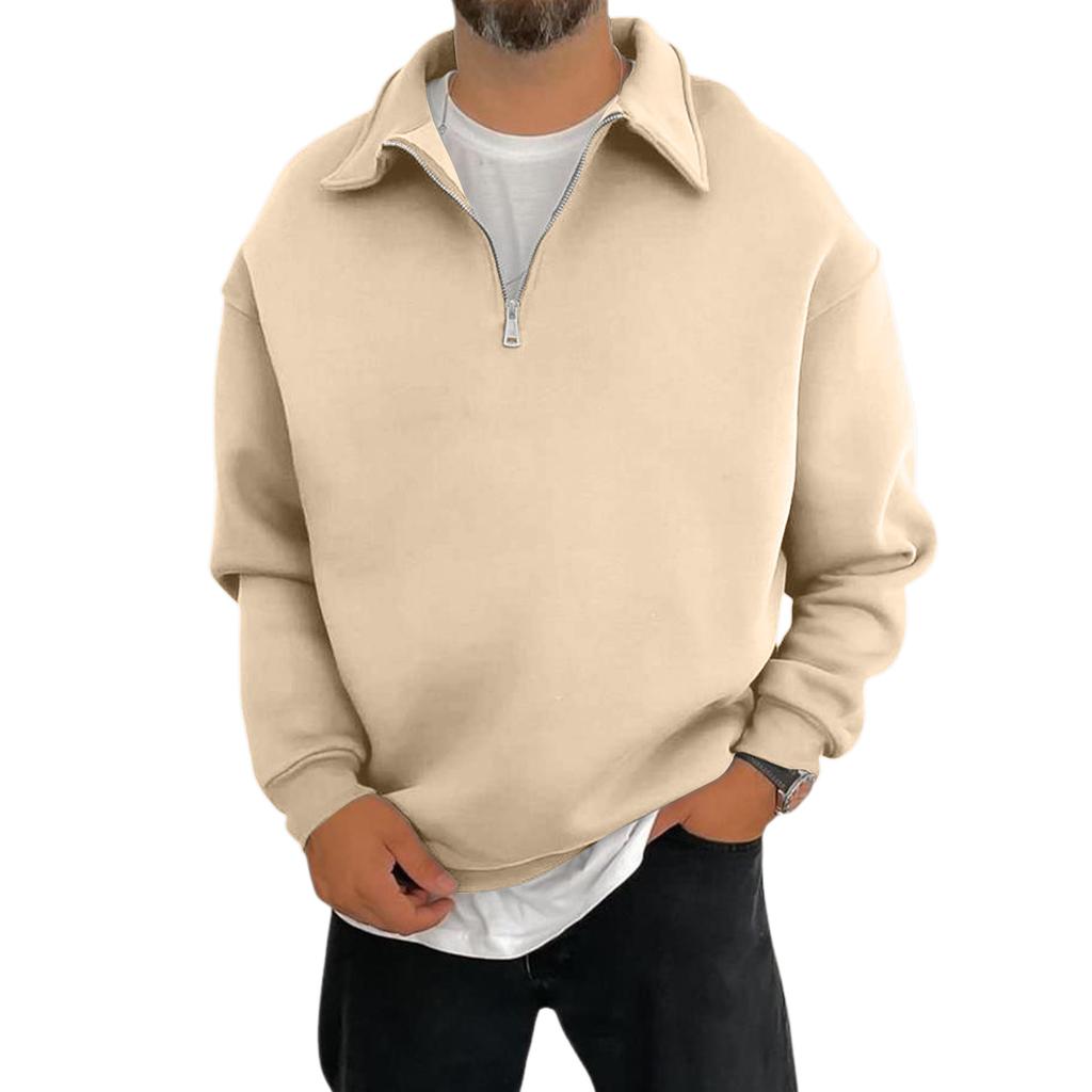 Men's Casual Loose-Fit Collared   Shirt With Long Sleeves