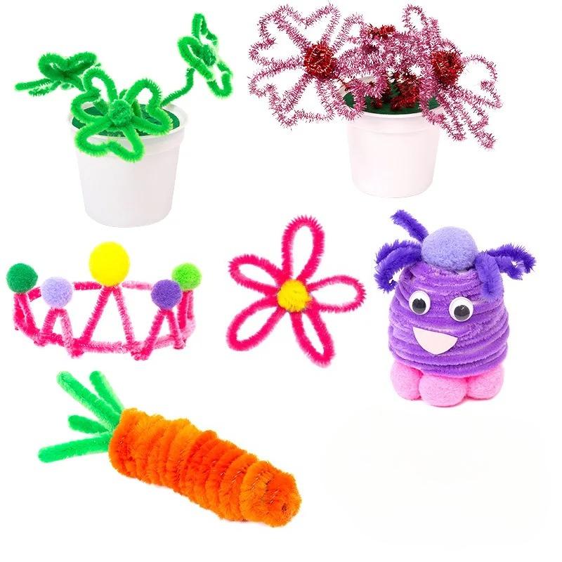 100 Stück 30cm Chenille-Stiele Pfeifenreiniger Kinder Plüsch Lernspielzeug Bunte Pfeifenreiniger Spielzeug Handgemachtes DIY Bastelbedarf