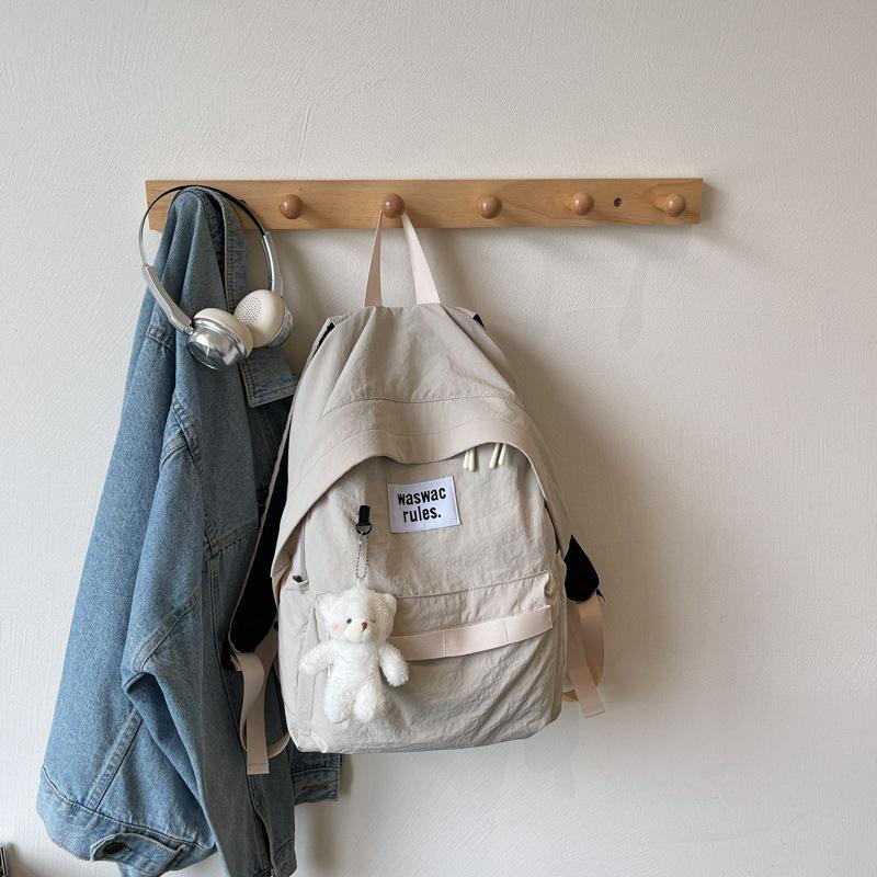 2025 summer Korean lazy wind backpack high school college student high value schoolbag fashion trend simple backpack