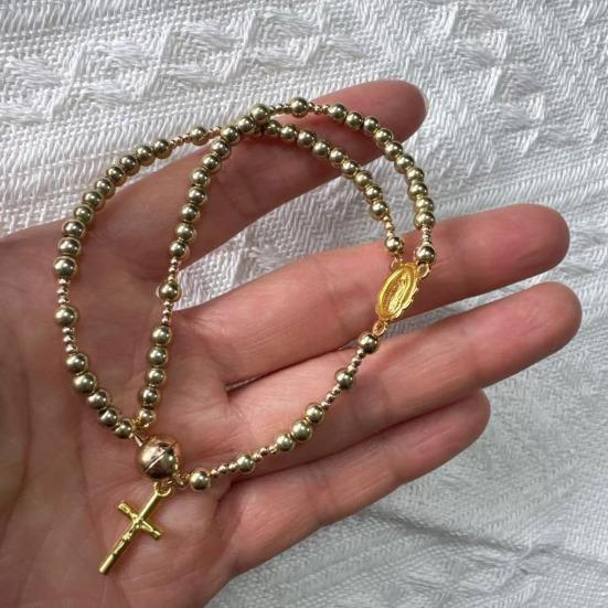 Rosary Bracelet Magnetic Closure Handmade Christian Prayer Beads Bracelet Lightweight Easy To Wear Spiritual Bracelet Jewelry Gift