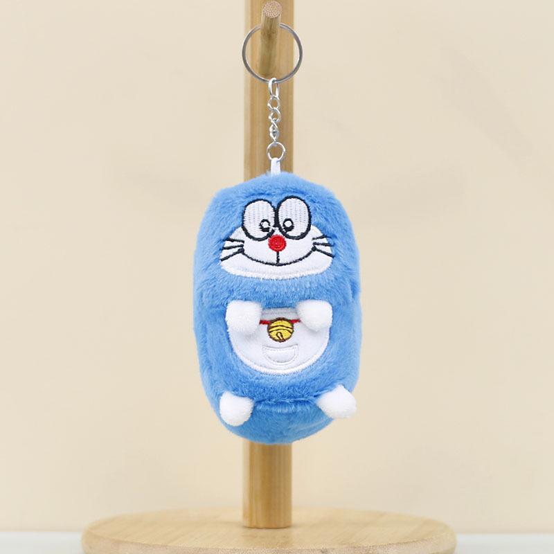 

Keychain Doraemon Plush Toy Bag Hanging Decoration Pendant Small Keepsake Gift Smiling Cat