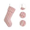 Plush Christmas Stocking Soft Faux Fur Vertical Channel Design Hanging Loop Holiday Decoration for Home Fireplace Mantel