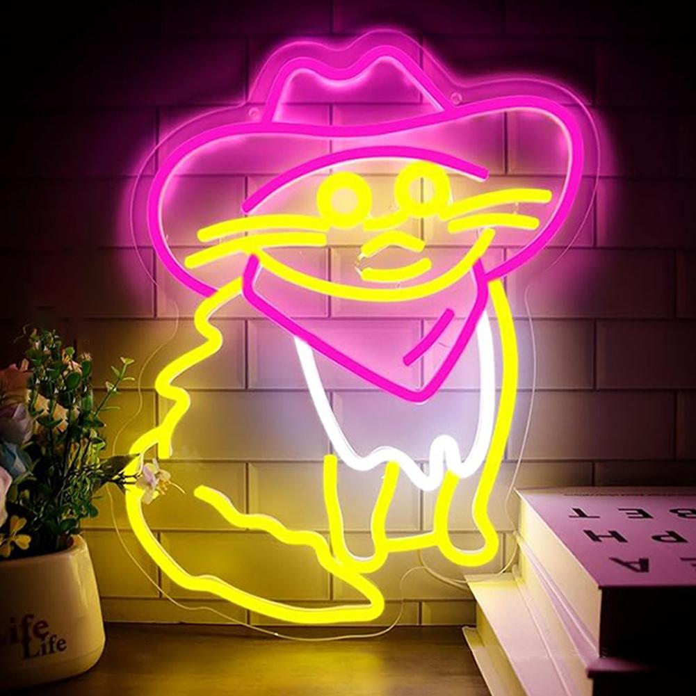 Cowboy Neon Sign USB Powered Neon Light Dimmable LED Sign for Wall Decor Neon Lights Sign for Bedroom Living Room Birthday Party