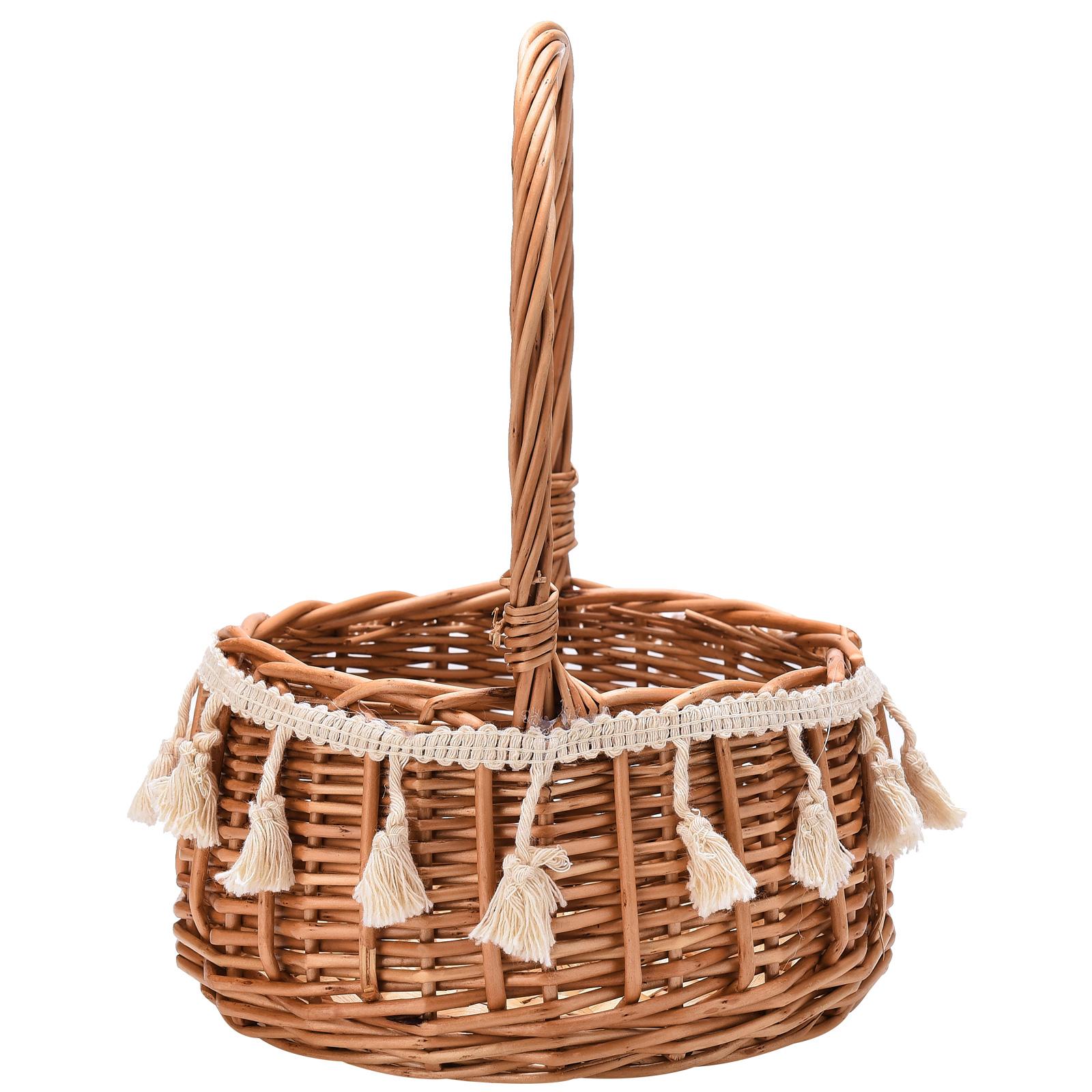 

Rattan Flower Basket Straw Brown Color Candy Storage Basket Type 1