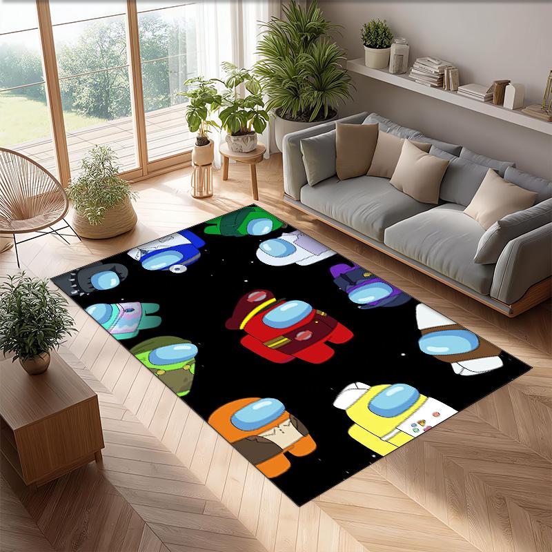 Among Us Crystal Velvet Rug, Soft Anti‑Slip Crystal Velvet Carpet for Living Room Bedroom Home Decor