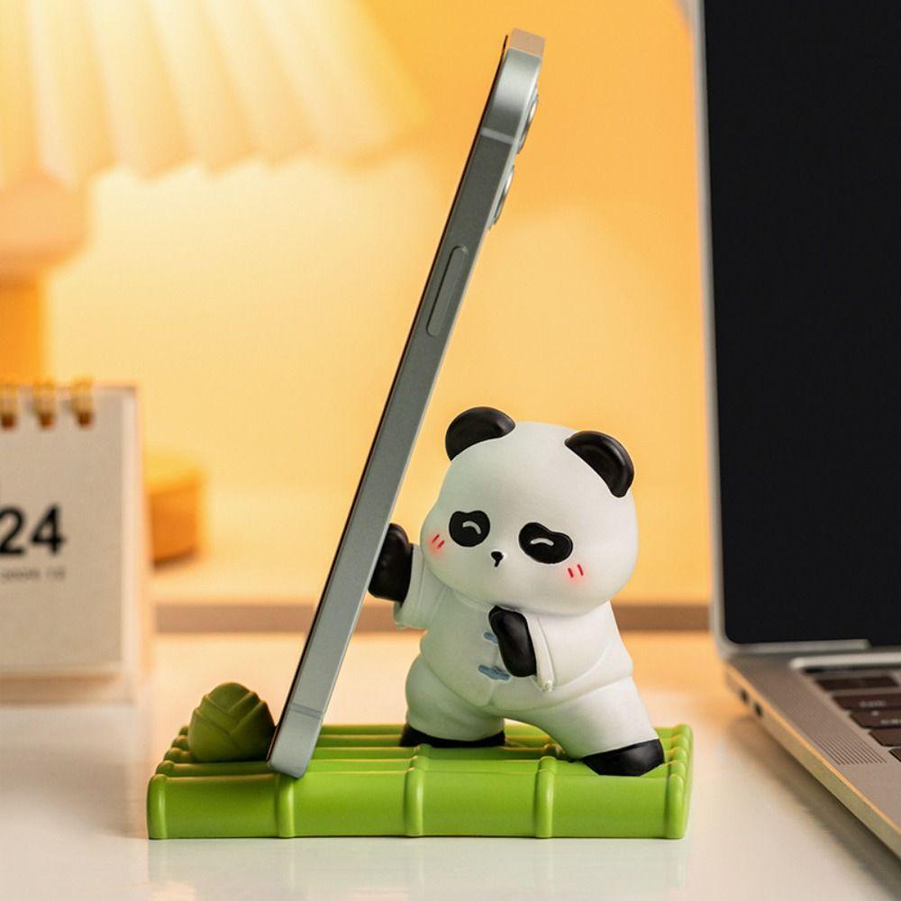 

Panda with Bamboo Panda Phone Holder Portable Cell Phone Bracket Mobile Phone Stand Desktop Decor