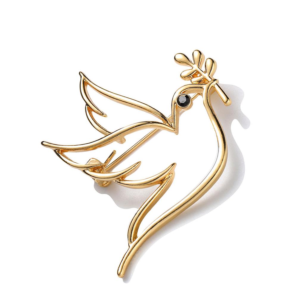 Sophisticated Doves Shaped Lapel Pin Featuring Openwork Details Sturdy Metal Alloy Vintage Alloy Doves Pin Accessory