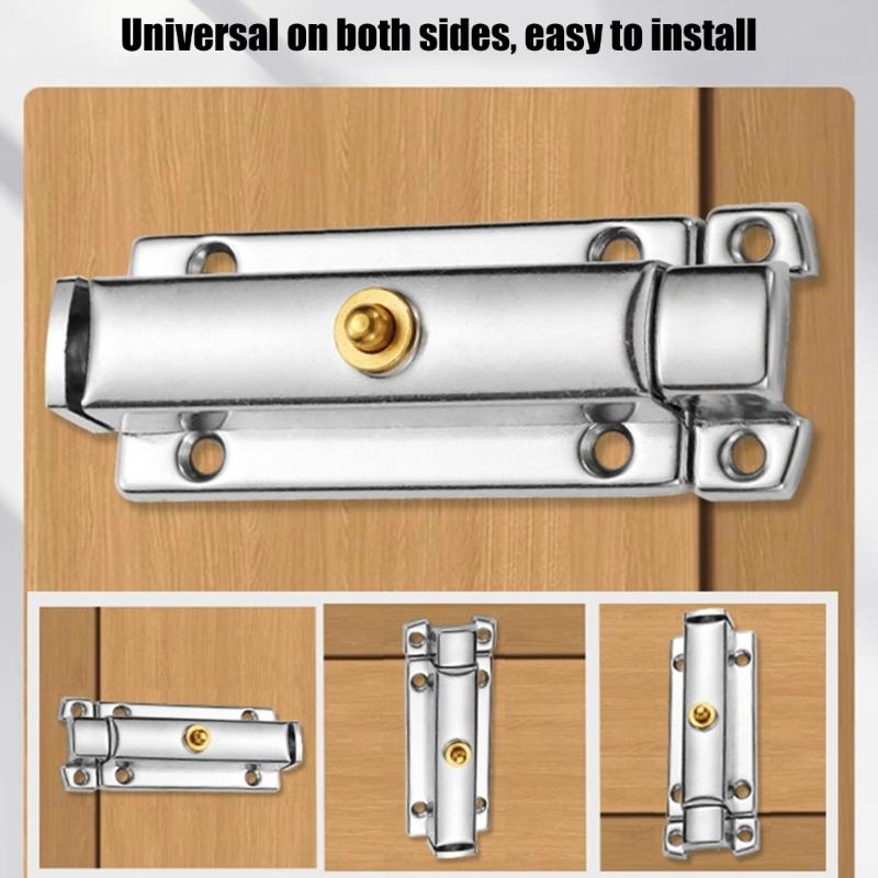 8Pcs Stainless Steel Automatic Spring Door Latches Bolt Antitheft Security Button Lock Door Hardware Easy to Install