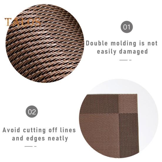 Covoraș din vinil țesut, rezistent la căldură, din PVC, antiderapant, lavabil, protejează masa de arsuri, pete, covorașe de luat masa pentru acasă, restaurant, bar