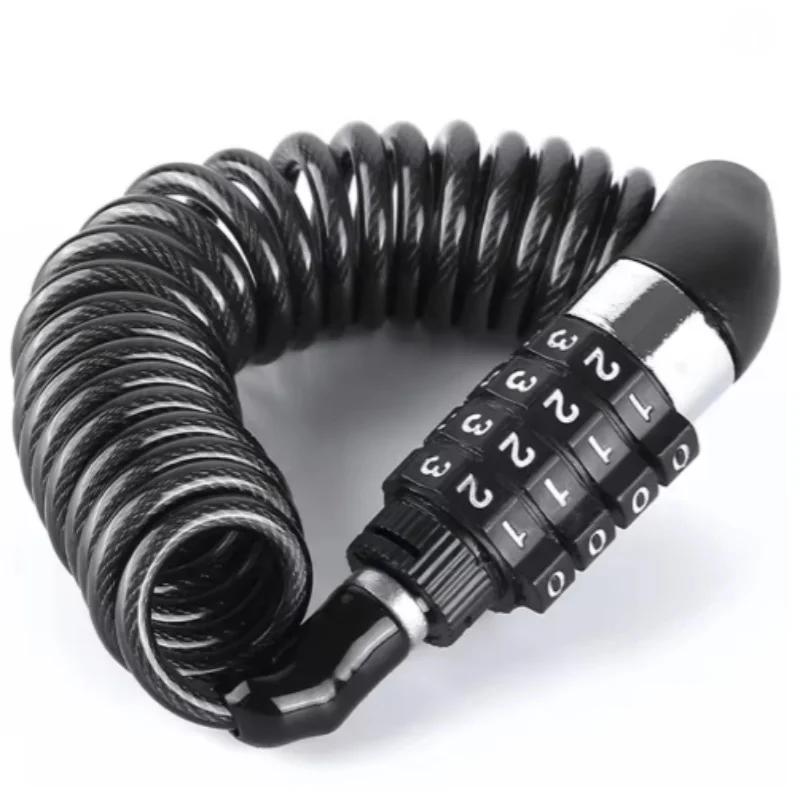 

Lock Your Bike Anywhere. Flexible Steel Cable Lock with Anti-Theft Code - Fits Around Poles, Trees & Racks. чорний