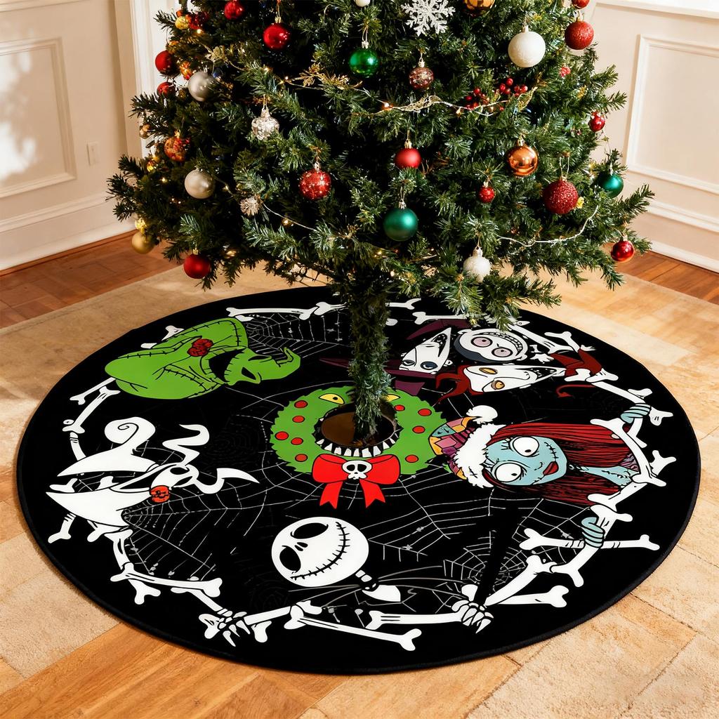 Christmas Tree Skirt Red Xmas Tree Ornaments, For Soft Plush Christmas Tree Mat With Snowy Pattern For Decorations Holiday Party