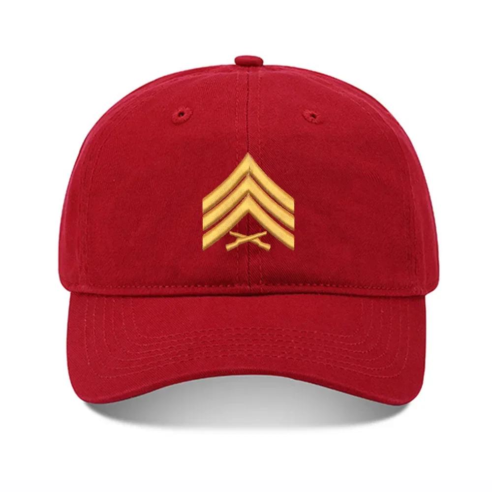 Lyprerazy Baseball Hat Army Sergeant Unisex Embroidery Baseball Cap Washed Cotton Embroidered Adjustable Cap
