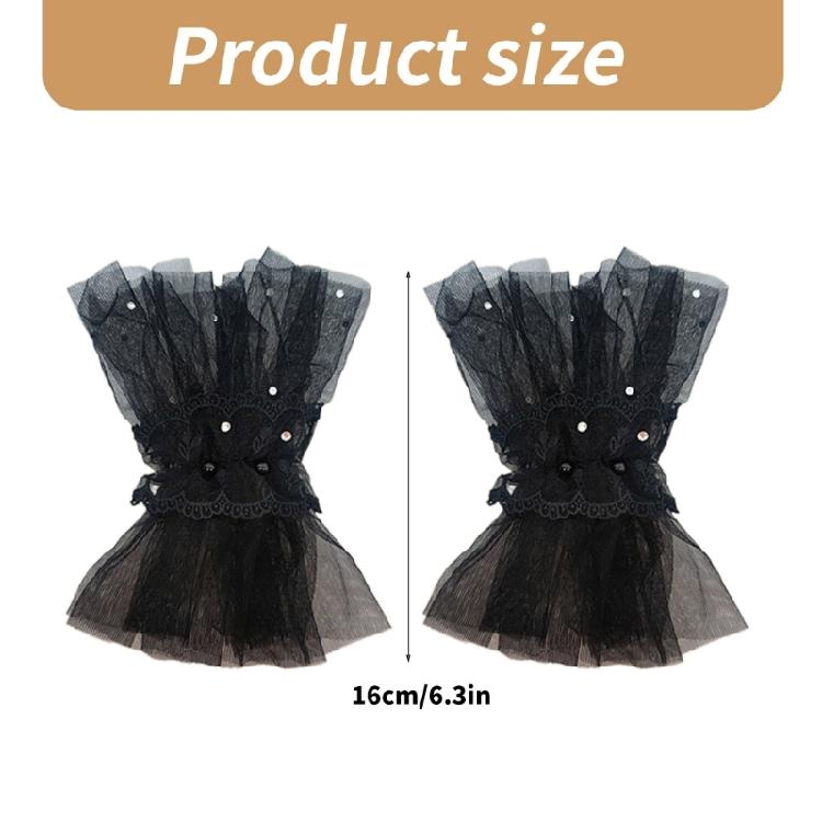 Wrist Pleated Organ Oversleeve Tulle Fingerless Lace Sleeve Emptiness Fakes Cuffs Clothing Accessories