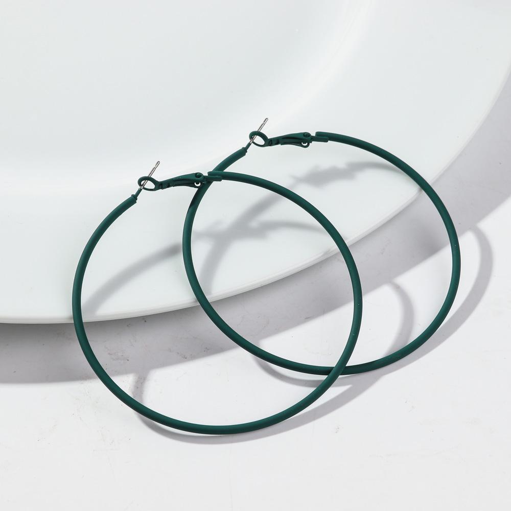 

Retro Big Neon Colorful Round Hoop Earrings Exaggerated Large Circle Metal Earring Huggies for Women Girls Party Jewelry Gifts темно-зелений колір