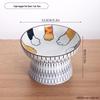 Slanted Ceramic Cat Bowl: Cute, Hand-Painted, Neck-Protecting, Multi-Functional Elevated Bowl for Food & Water