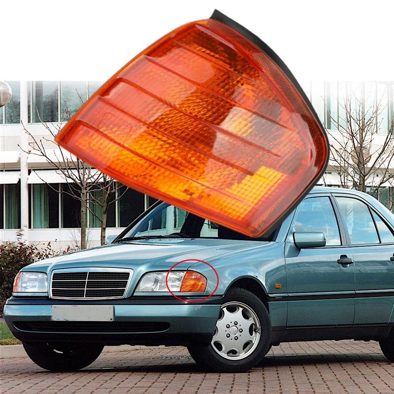 Coque de Feu d'Angle de Rétroviseur de Voiture Ampoules LED Clignotantes Ambre/Transparent Gauche/Droite 2028261143 Pour Mercedes Benz Classe C W202 1994-2000