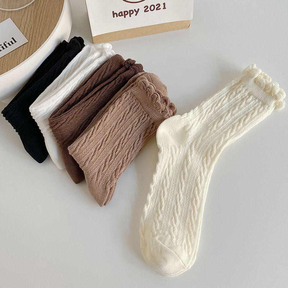 

Kawaii Harajuku Style Cross For Girls JK Ruffle Hosiery Korean Lace Socks Women Cotton Socks белый