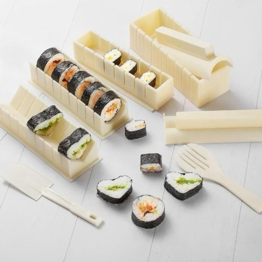 DIY 10pcs Sushi Making Kit Portable Japanese Sushi Tools Round Sushi Molder  Restaurant