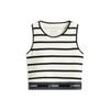 Li Ning Casual Comfortable Versatile Striped Sleeveless Vest Women Tops Off-White Black AVSV092-3