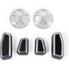 Car Fit for Seat Adjustment Button Trim Cover Fit for Alfa Romeo Giulia Interior Modification Accessories Seat Adjust Button Switch(Black/Silver)