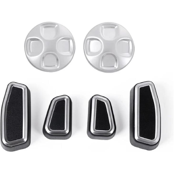 Car Fit for Seat Adjustment Button Trim Cover Fit for Alfa Romeo Giulia Interior Modification Accessories Seat Adjust Button Switch(Black/Silver)