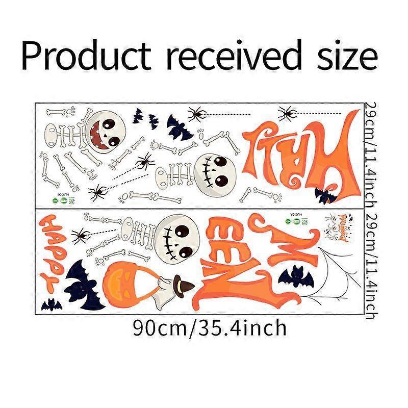 30*90CM funny skull family celebration Halloween glass showcase home wall decoration wall stickers 2 sheets