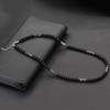 Nouveau Collier Pierre Naturelle Homme 19 Pouces Choker Court Boucle Acier Inoxydable Oeil de Tigre Carré Perles Howlite Accessoires Vélo