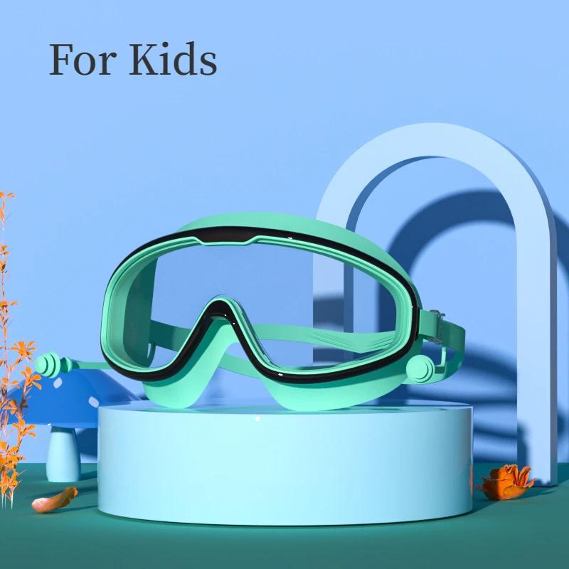 Ochelari de înot pentru copii fete băieți cadru mare impermeabili anti-ceață transparenți de înaltă definiție student bebeluș ochelari de înot