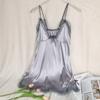 Women Silk Lace Nightgown V-Neck Spaghetti Straps Nightdress Sleepwear