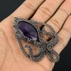Amethyst Pendant Gemstone Jewelry, 999 Copper Wire Wrapped Pendant, Gift For Women Handmade Pendant