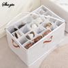 Multifunctional Grid Storage Shoe Box Cross-border Foldable Fabric with Cover Dustproof and Washable Sundries Storage Box