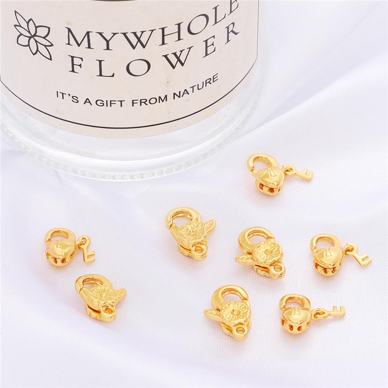 1 buc închizătoare de homar în formă de inimă de cupru, pentru bricolaj, colier, brățară, accesorii pentru fabricarea de bijuterii, accesorii lucrate manual